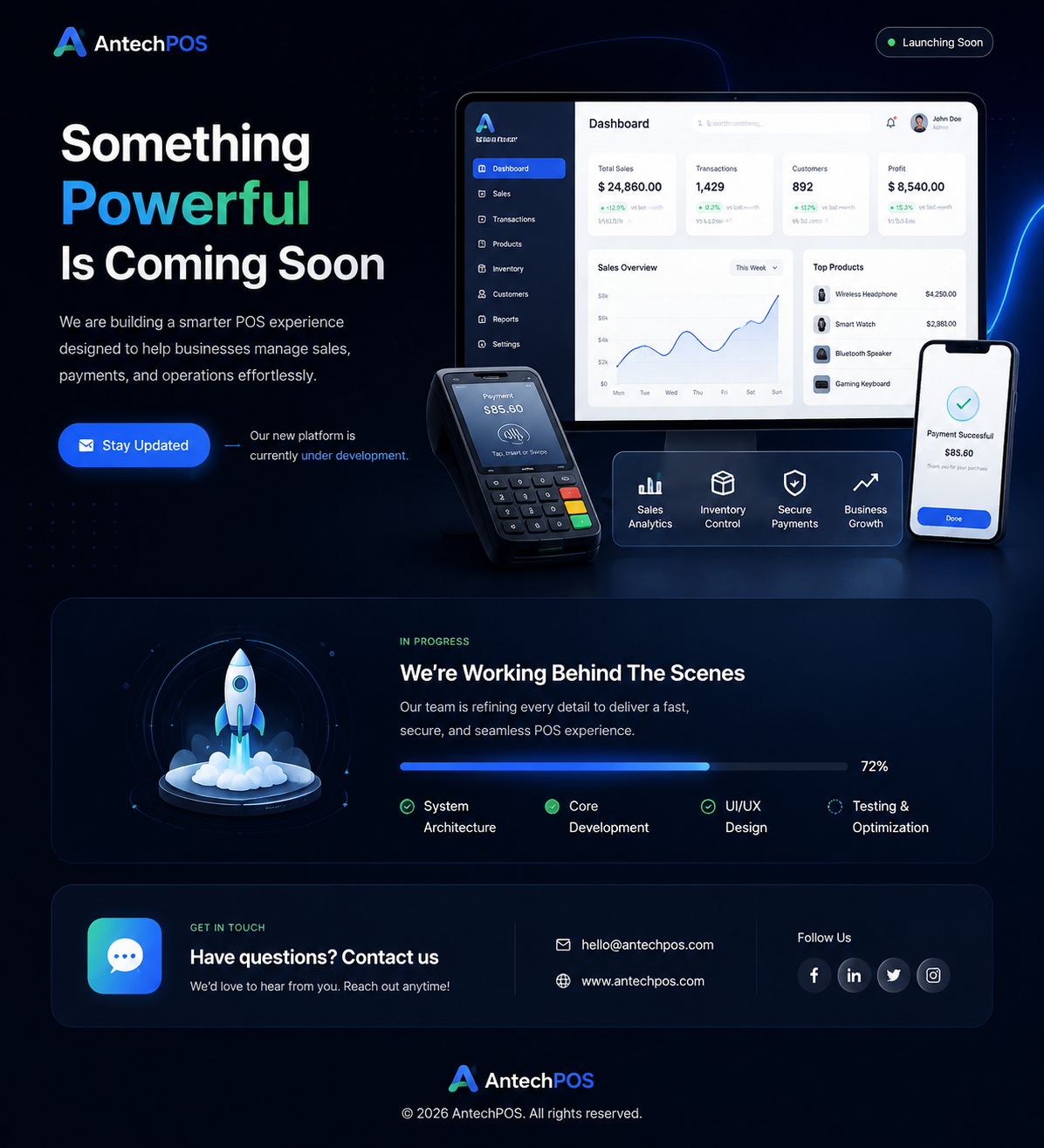 AntechPOS dashboard preview